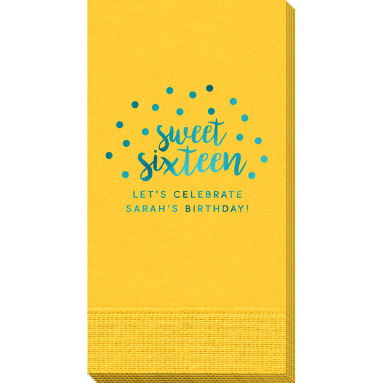 Confetti Dots Sweet Sixteen Guest Towels